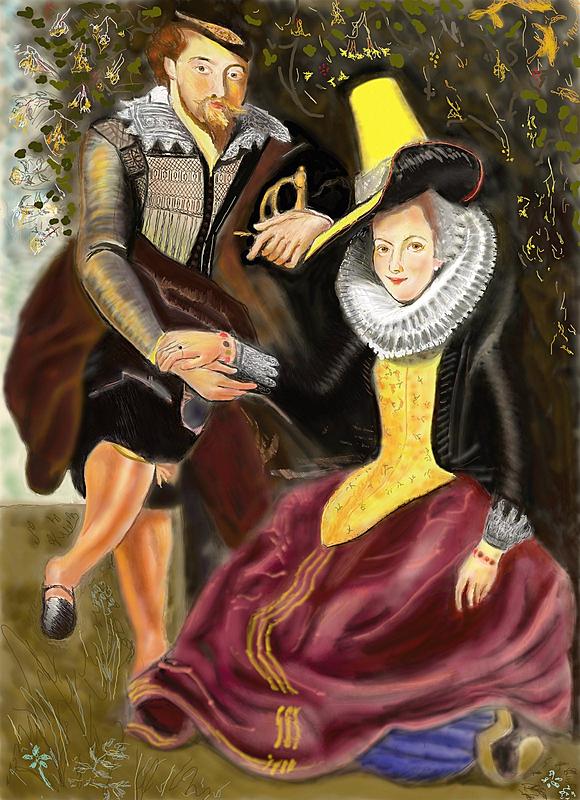 Click image for larger version. 

Name:	........Rubens  and his Wife, Isabella  Brant  in the Honeysuckle  Bower     STARTER'S    No    .jpg 
Views:	171 
Size:	427.7 KB 
ID:	72027